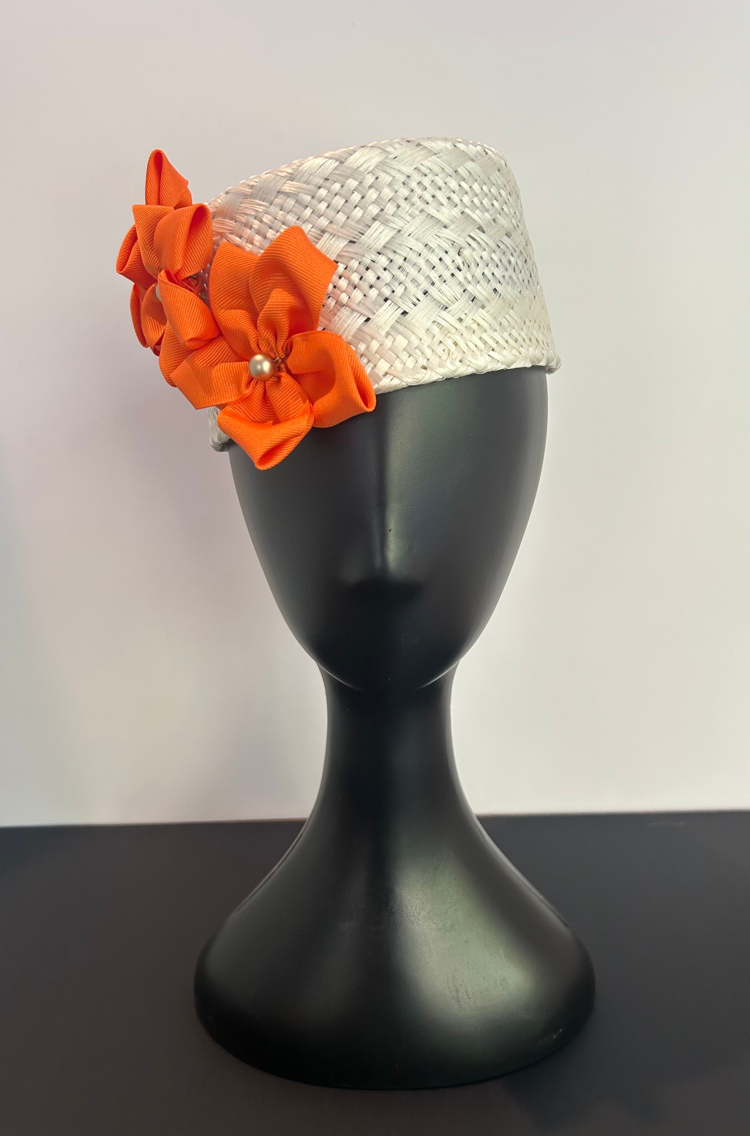 Orange floral Fez