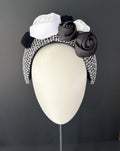 Black and white rose bandeau