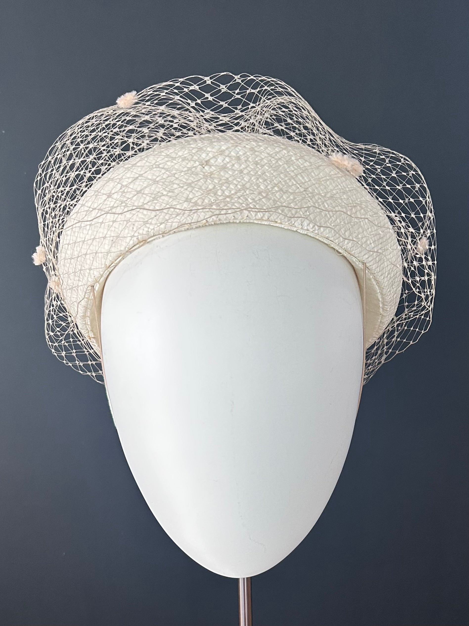 Cream Veiled Beret